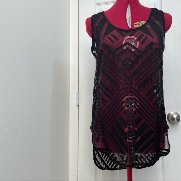 Mossimo Black sheer women knit tank top. Size S. Used. - Picture 1 of 5